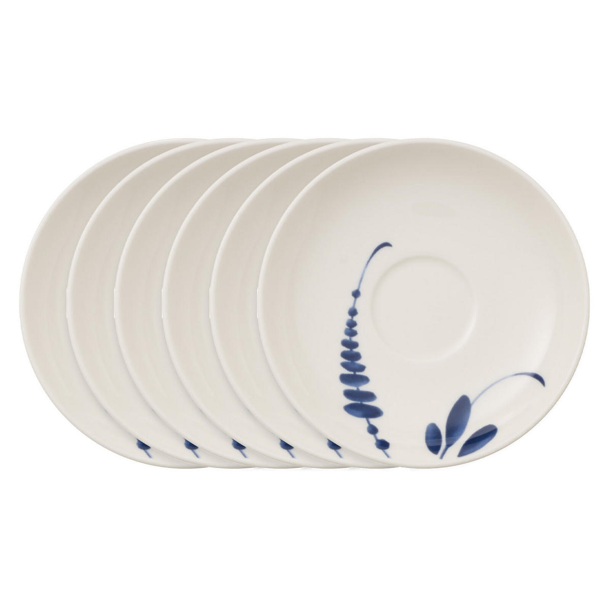 MOKKA- / ESPRESSOUNTERTASSEN Vieux Luxembourg Brindille weiß-blau ø 11,7 cm 6er Set - Blau/Weiß, Keramik (11.7cm) - Villeroy & Boch