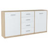KOMMODE Bodo 2D4S Sonoma Eiche-Weiß 177/35/75 cm - Weiß/Sonoma Eiche, Holzwerkstoff (177/75/35cm)