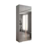 DREHTÜRENSCHRANK 236.7/100/47 2-türig - Goldfarben/Weiß, Holz/Metall (100/236.7/47cm) - Abiks Möbel