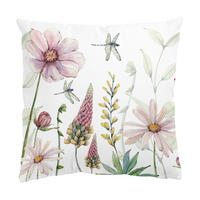 KISSENBEZUG Libellen im Blumenrausch 40/40 cm - Rosa, Textil (40/40cm) - Bilderwelten