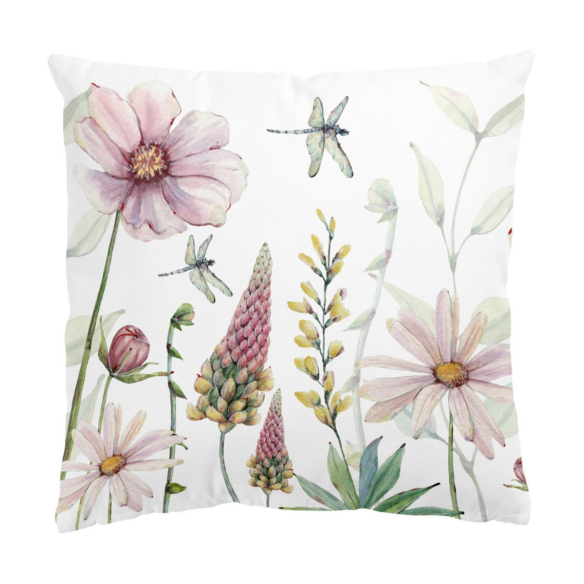 KISSENBEZUG Libellen im Blumenrausch 40/40 cm - Rosa, Textil (40/40cm) - Bilderwelten