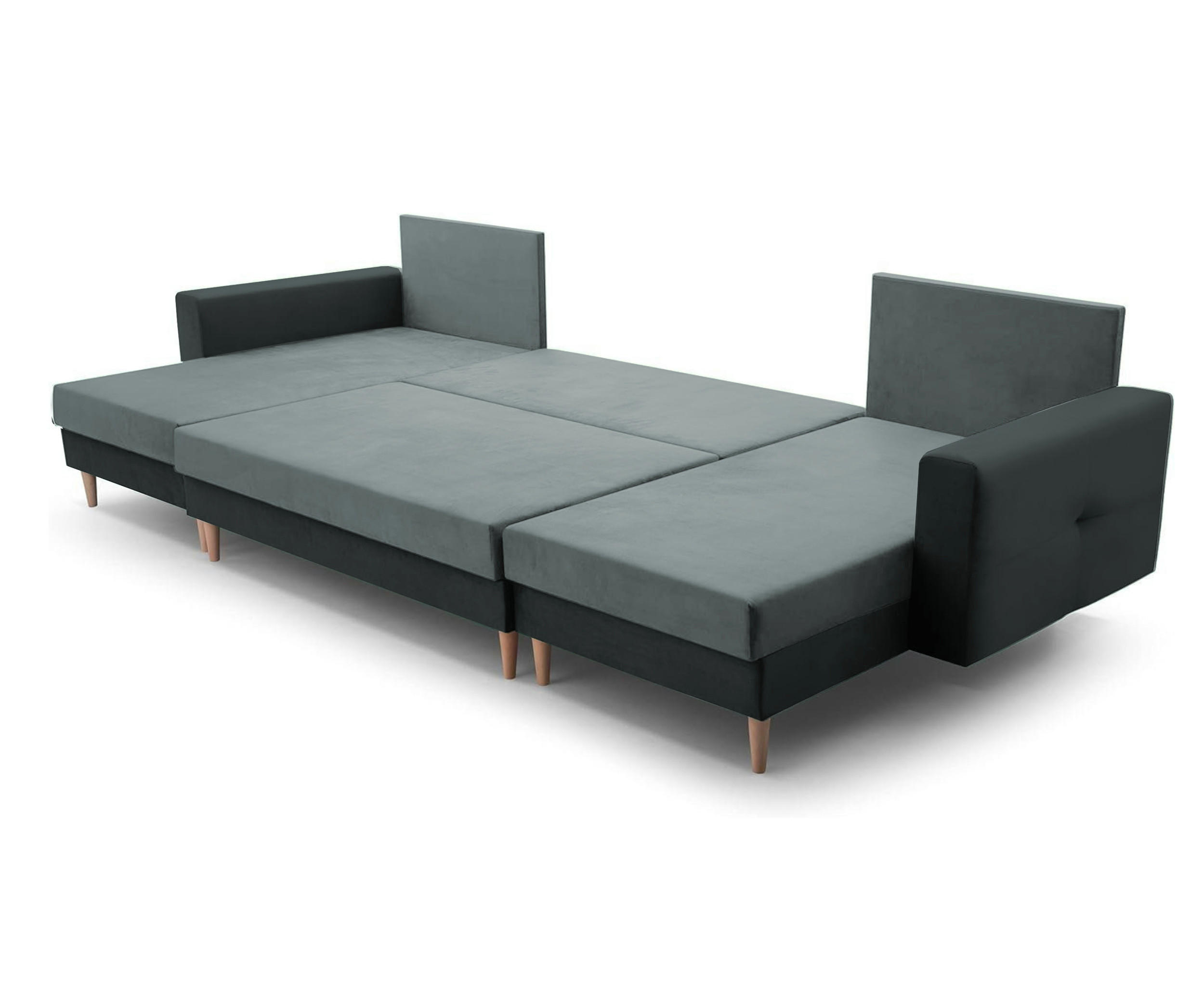 WOHNLANDSCHAFT - CARL U (Grau + Dunkelgrau) - Dunkelgrau, Holzwerkstoff (300/90/142cm) - Möblo