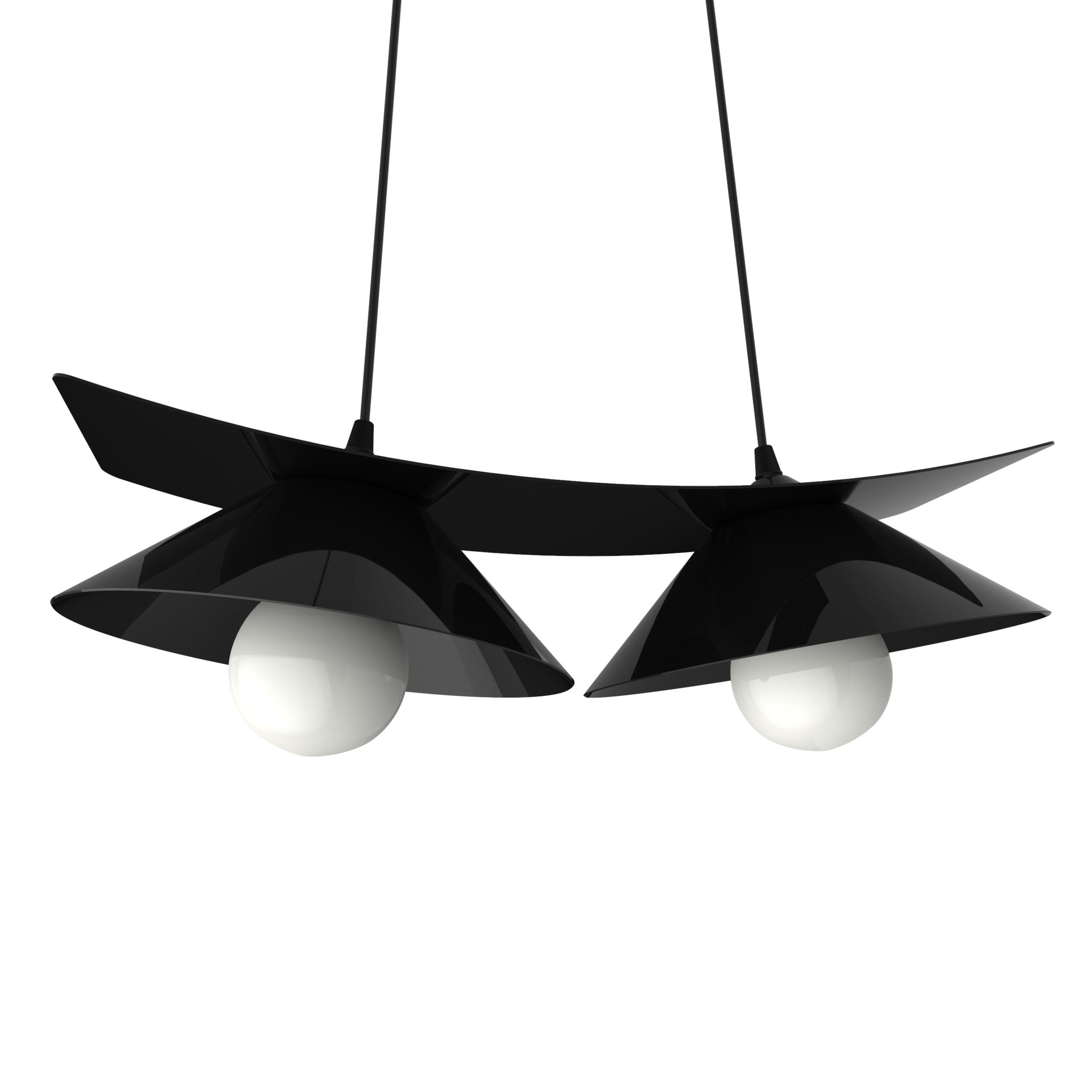 Lumicom Hängeleuchte Schwarz Hochglanz 25x16x70 cm