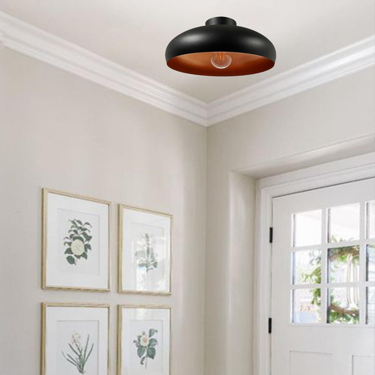 DECKENLEUCHTE Androa Lampe - Schwarz, Metall (40/40/20cm) - Bamyum