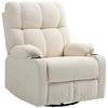 RELAXSESSEL Drehbar Fernsehsessel mit Liegefunktion, Schaukelfunktion Beige - Beige/Schwarz, Textil/Metall (96/108/88cm) - HOMCOM