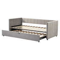POLSTERSCHLAFSOFA 90/200 cm ausziehbar auf 180/200 cm mit Lattenrost und Armlehnen, Grau - Grau, Leder (90/200cm) - Redom