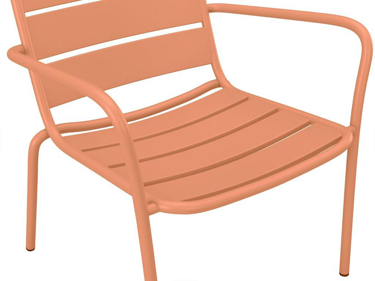 GARTENSESSEL niedrig & stapelbar - Metall - Hellorange - MIRMANDE von MYLIA - Orange, Metall (67.5/71.5/60cm) - Vente-Unique