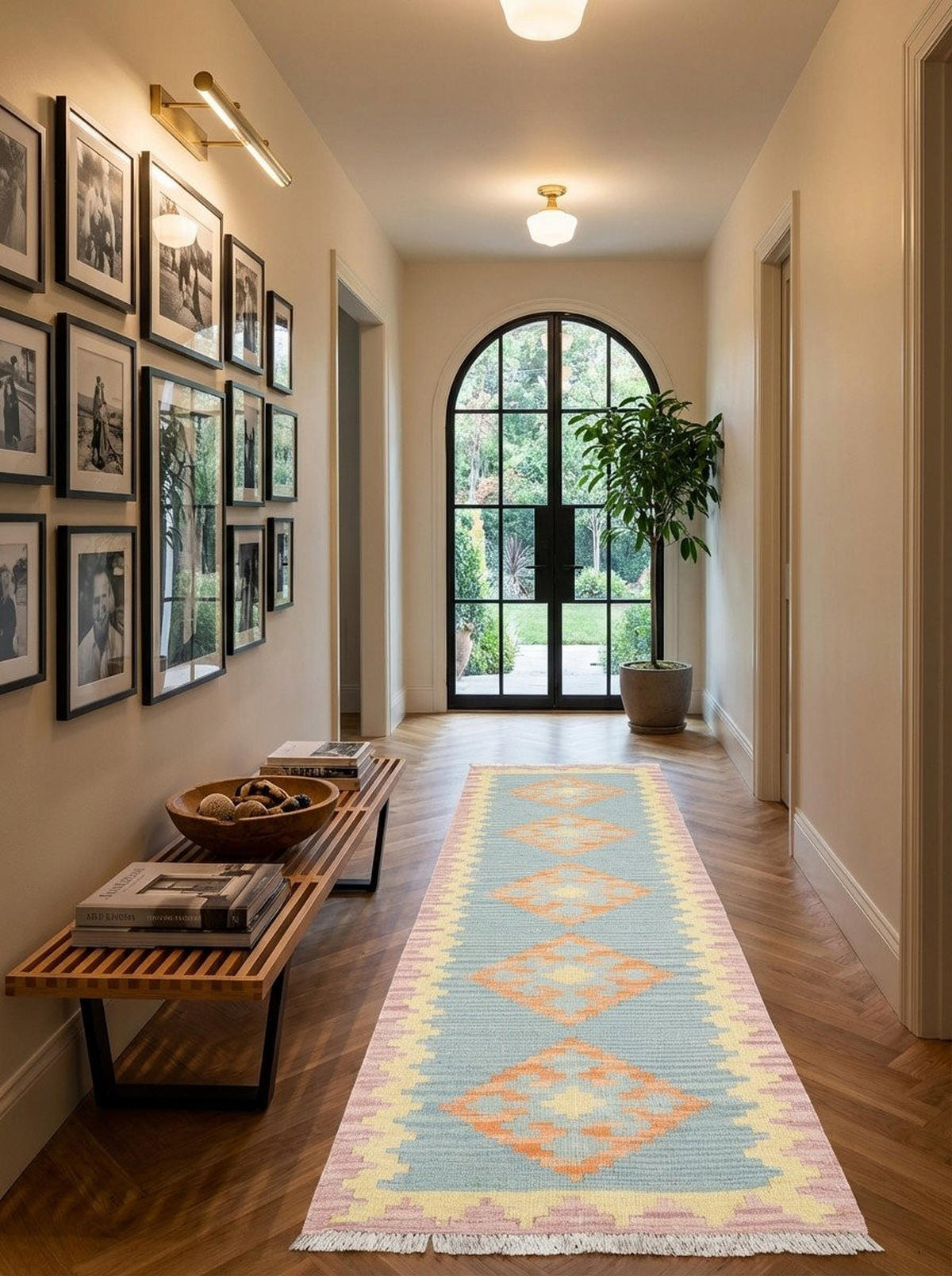 HANDWEBTEPPICH Kelim Gashgai Blau 194/57 cm Schurwolle - Blau, Textil (57/194cm) - Looma