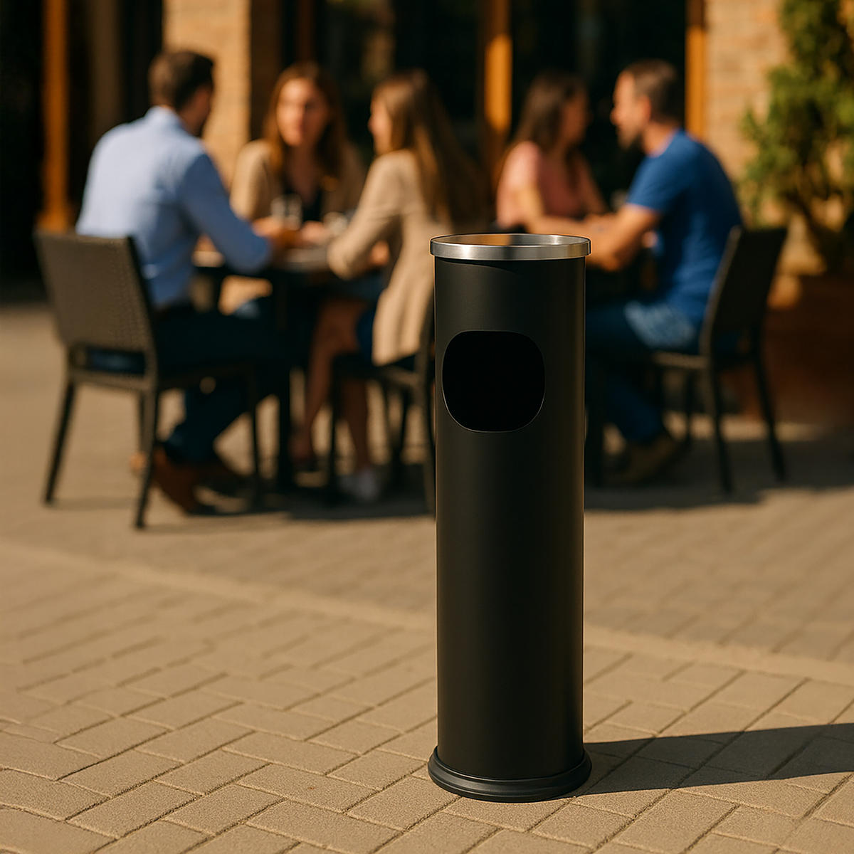 STANDASCHENBECHER - Schwarz, Kunststoff/Metall (15.5cm) - Relaxdays