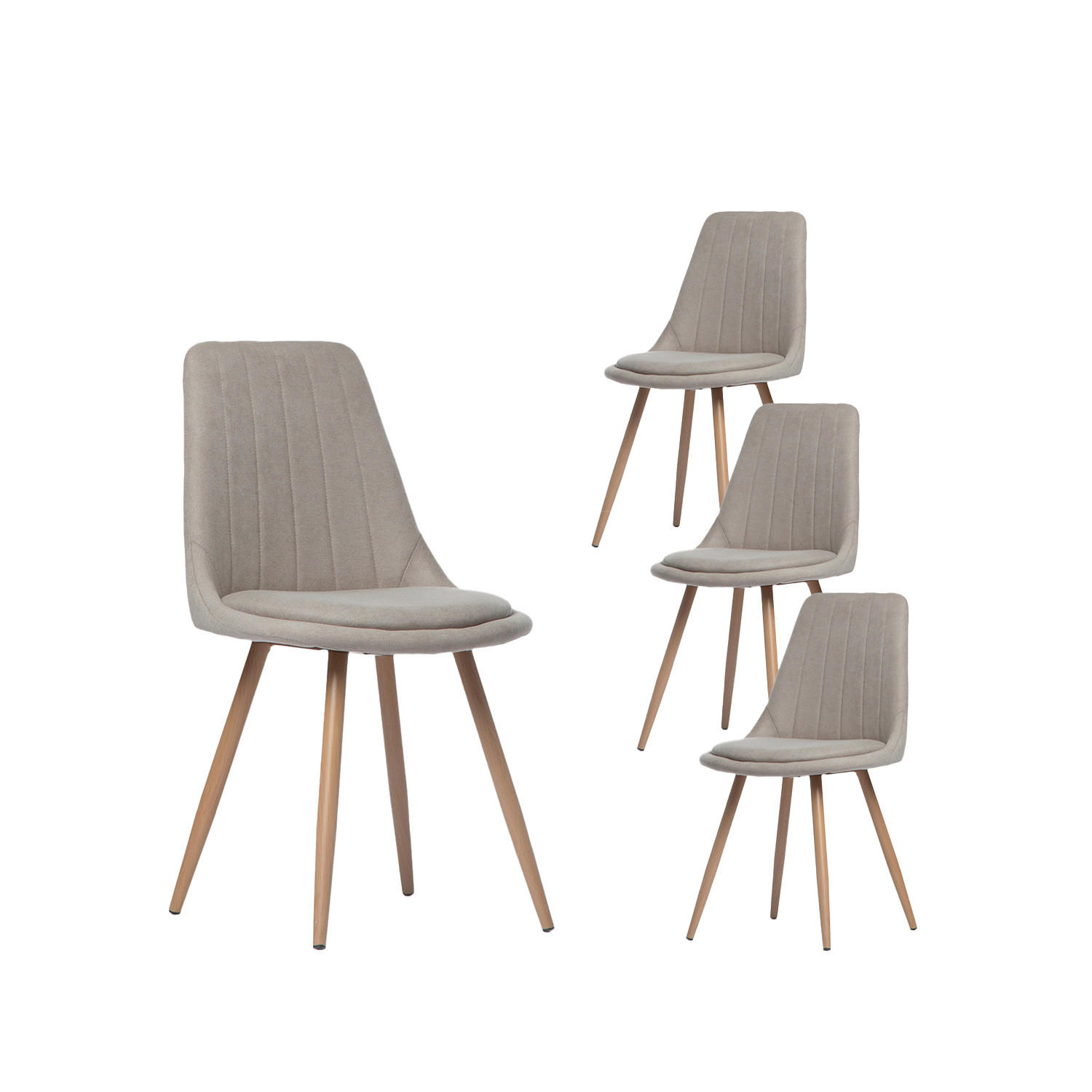 ESSZIMMERSTUHL Ingrid Beige 47 cm x 87 cm 4er-Set - Beige, Textil (47/87/50cm) - Klast Home