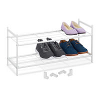 SCHUHREGAL - Weiß, Kunststoff/Metall (70/33.5/26cm) - Relaxdays