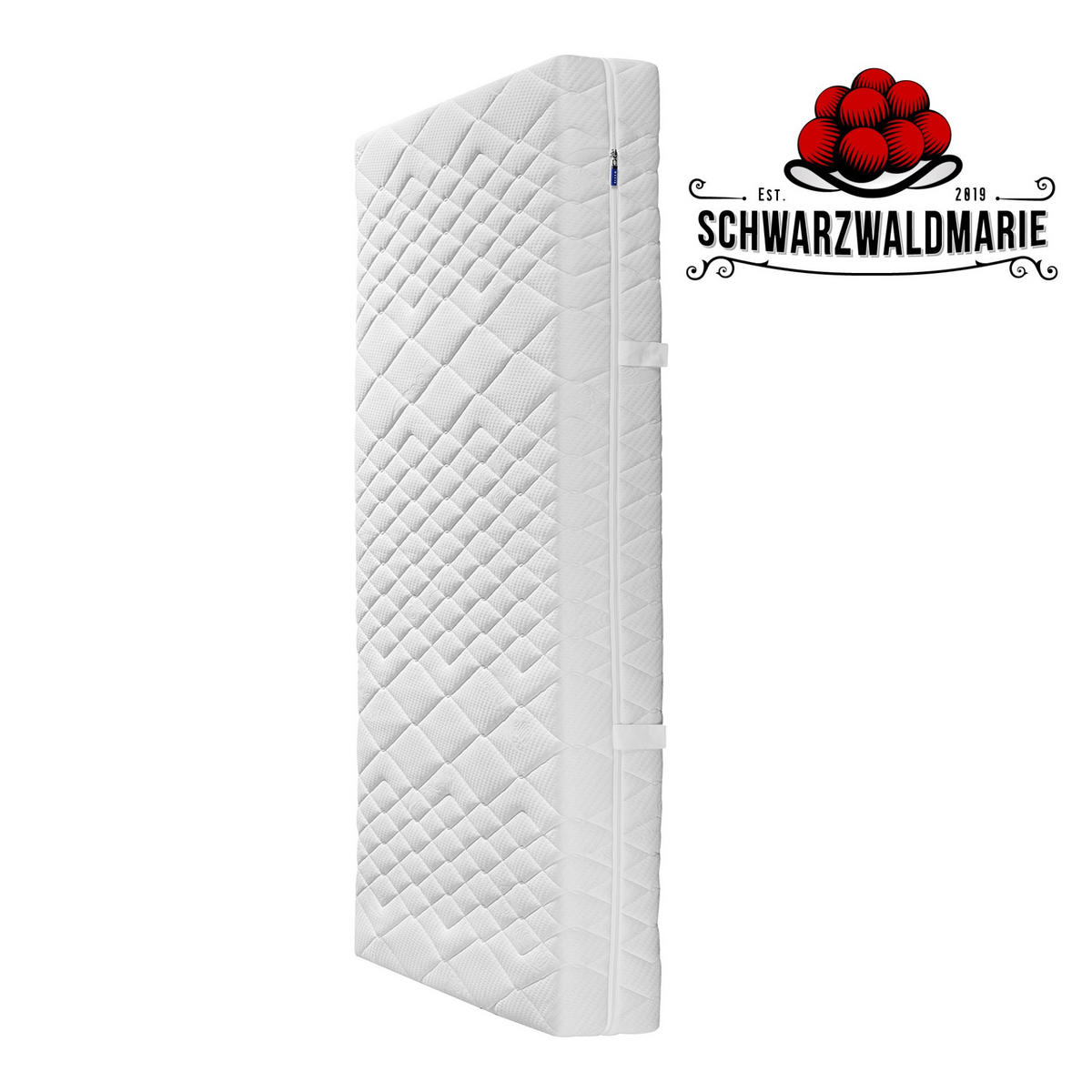 MATRATZE XXL – 7-Zonen-Kaltschaummatratze, bis Härtegrad H5, Bezug waschbar - Weiß, Holz (140/200cm) - Schwarzwaldmarie