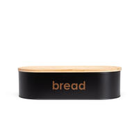 BROTKASTEN Parma schwarz 44/21/12 cm - Schwarz, Metall (21/12/44cm) - Homla