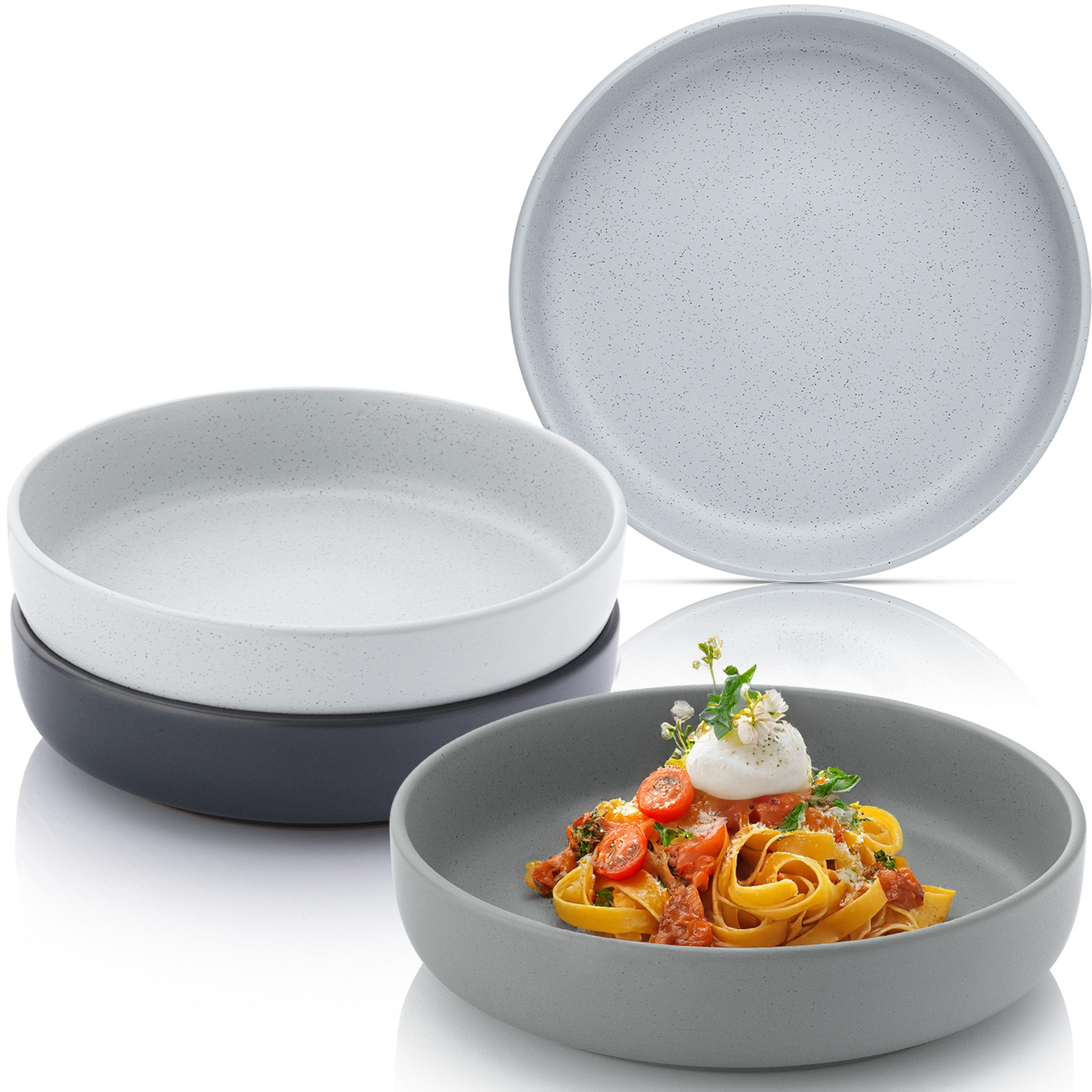 PASTASCHALEN LEEDS - 4 teilig aus Steingut - Multicolor, Stein (20.5cm) - Sänger
