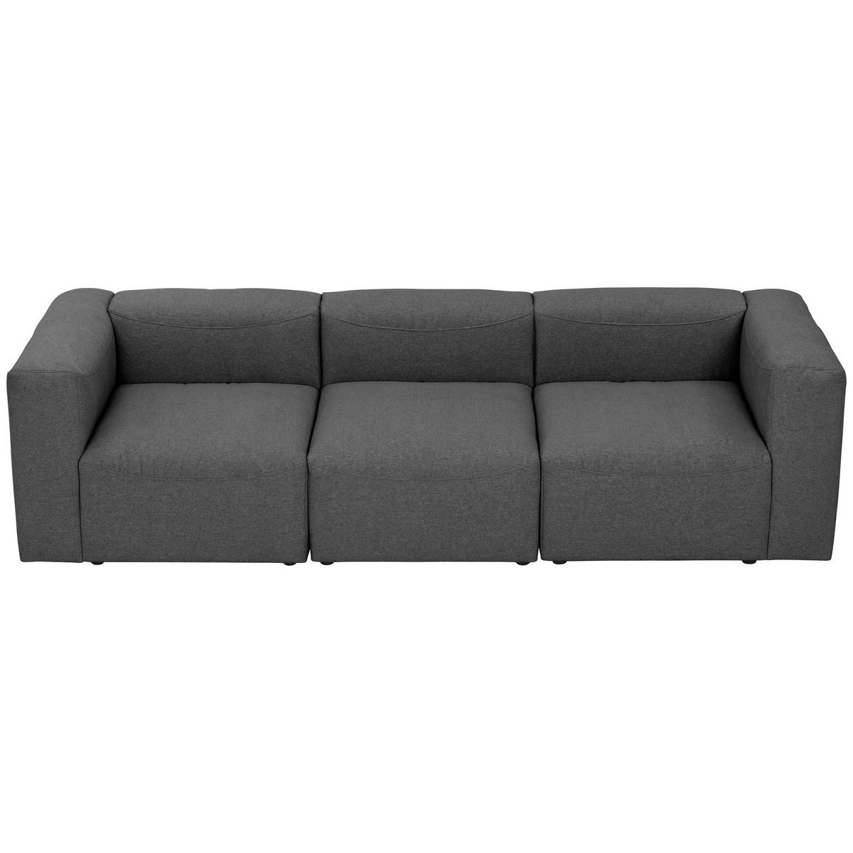 SOFA 3-Sitzer Kattrina Flachgewebe anthrazit - Anthrazit, Kunststoff (100/73/275cm) - 58aufmkessel