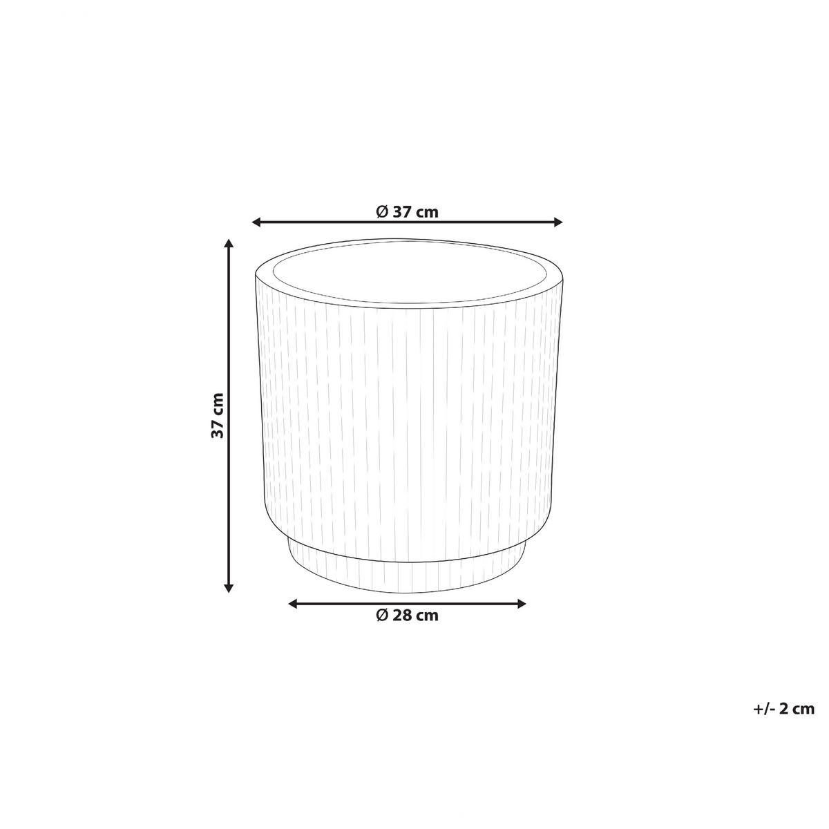BLUMENTOPF olivgrün rund 37/37/37 cm Daria - Grün, Naturmaterialien (37cm) - Beliani