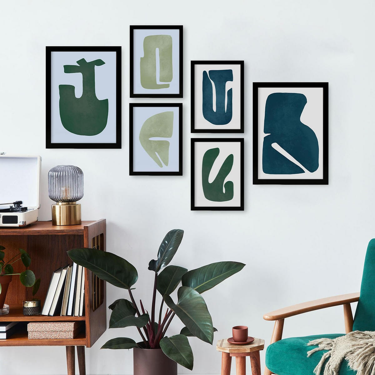 POSTER Set Mit 6 Feine Geschicklichkeit A3 & A4 Schwarzer Rahmen - Schwarz, Papier (29/3cm) - Nacnic