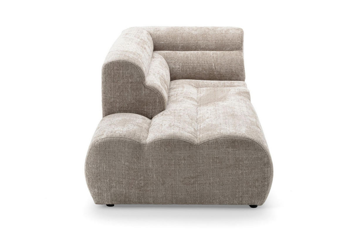 4-SITZER modulares Ecksofa VEER L Links, 283 x 190 cm, Chenille Webstoff Beige - Beige/Schwarz, Holz/Kunststoff (283/190cm) - Muffo