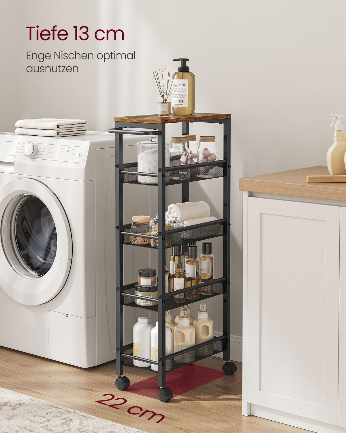 ROLLWAGEN ROSEAU - Grau, Kunststoff (35/65/40cm) - Hansiro