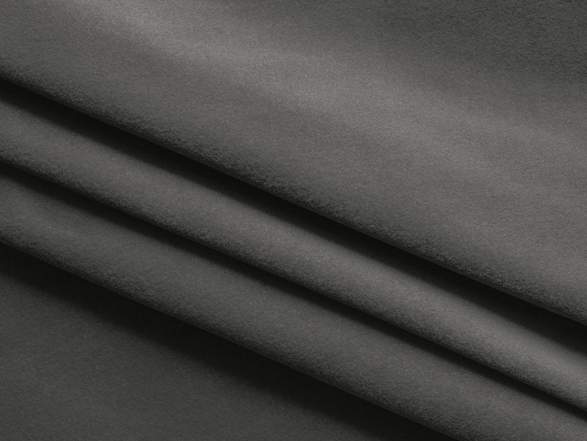 ECKSOFA mit Schlaffunktion Samt Stoff Grau - Dunkelgrau/Schwarz, Kunststoff/Textil (149/240cm) - Makamii