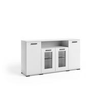 KOMMODE ALBANO 160/83/40cm mit 4 Schubladen Türen Weiß - Weiß, Holzwerkstoff (160/83/40cm) - MASSENO
