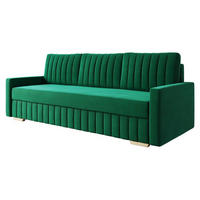 SCHLAFSOFA BELLA Sofa mit Schlaffunktion und Bettkasten, Frabe: Grün, Veloursstoff - Grün, Textil (217/92/52cm) - Sepro Meble