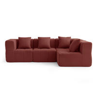 ECKSOFA Bouclé-Stoff Terrakotta-Rot - Terracotta, Textil (260/175cm) - MILYsofa