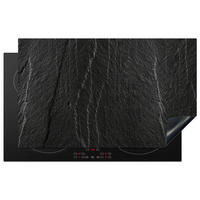HERDABDECKPLATTE Stein - Anthrazit - Dunkelgrau - Steinstruktur Ceranfeldabdeckung 85x52 cm - Anthrazit, Kunststoff (85/52/0.2cm) - MuchoWow