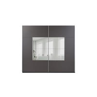 SCHWEBETÜRENSCHRANK DIANA 250/215/65 cm 2-türig mit Spiegel Graphitfarben - Graphitfarben, Holzwerkstoff (250/215/65cm) - MASSENO