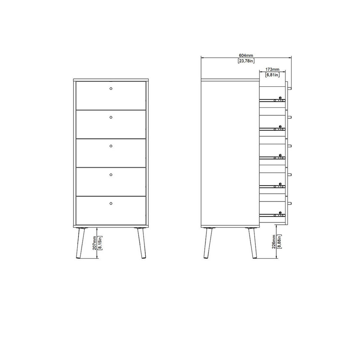 KOMMODE, Bodo, Weiß, Holzwerkstoff, 51 x 40 x 121 cm - Weiß, Holzwerkstoff (51/121/40cm) - ebuy24