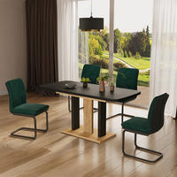 ESSTISCH Fenaro Schwarz/Goldkraft Eiche 120 x 80 cm 2 Teile - Honigeiche/Schwarz, Holzwerkstoff (80/120/77.3cm) - Vicco