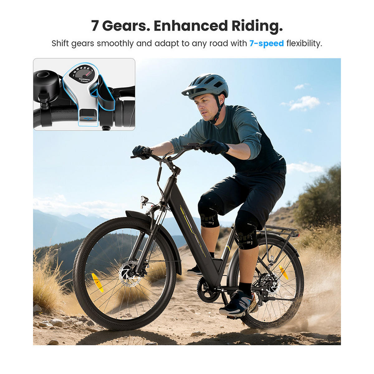 E-BIKE – 100 km Reichweite, 250W Motor, Komfort & Sicherheit im Alltag - Schwarz, Metall (85cm) - Touroll