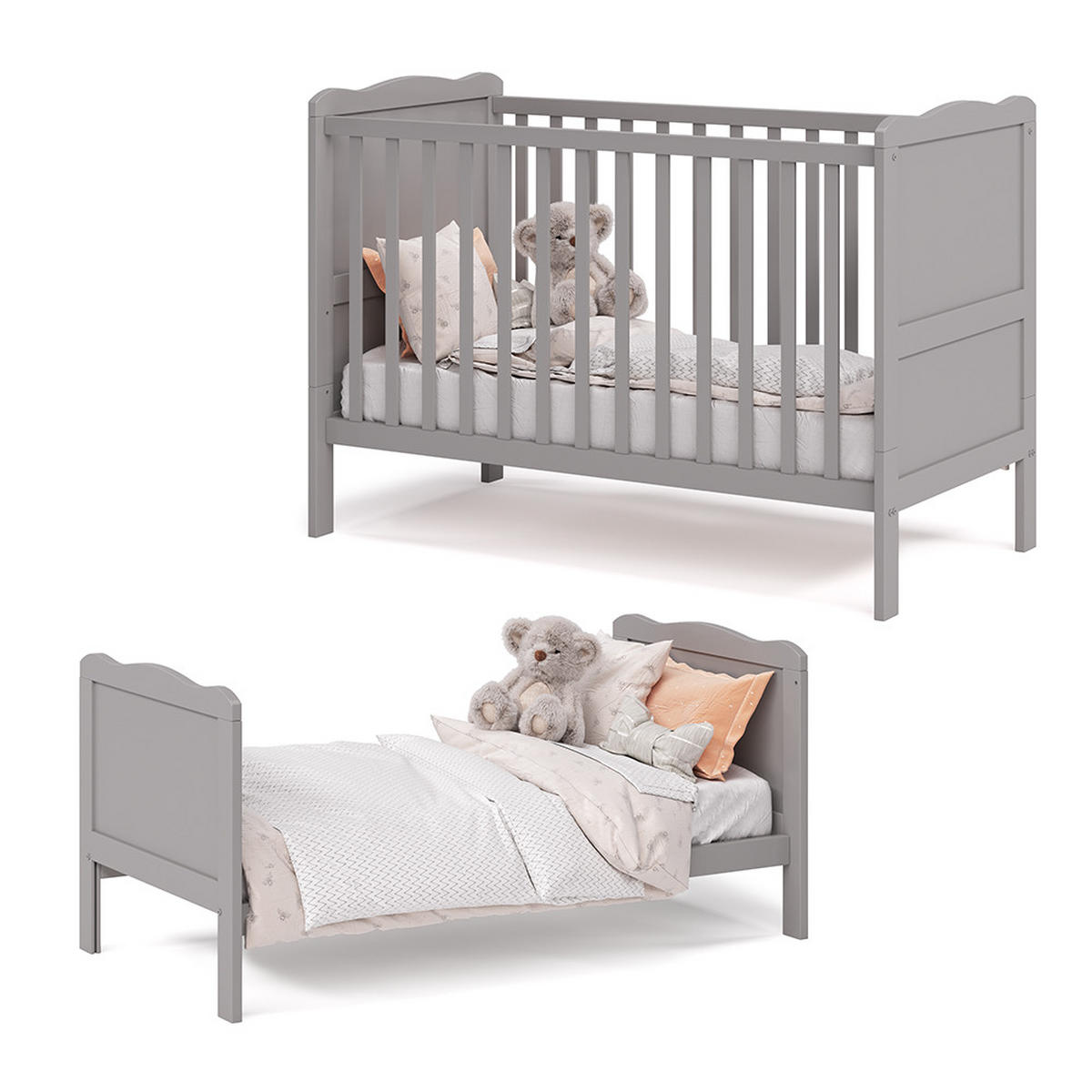 BABYBETT Tobi Grau 60x120 cm - Grau, Holz (60/120cm) - VitaliSpa
