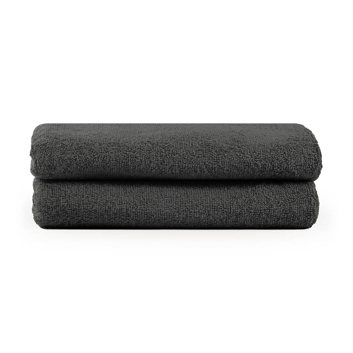HANDTUCH 2er-Set, 2x Handtuch 50/100 cm, Dunkelgrau - Dunkelgrau, Textil (50/100cm) - Blumtal