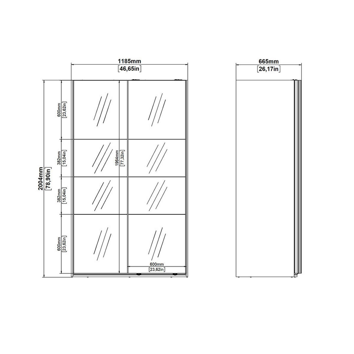SCHIEBETÜRENSCHRANK, Catania, Schwarz, Holzwerkstoff, 119 x 67 x 201 cm - Schwarz, Holzwerkstoff (119/201/67cm) - ebuy24