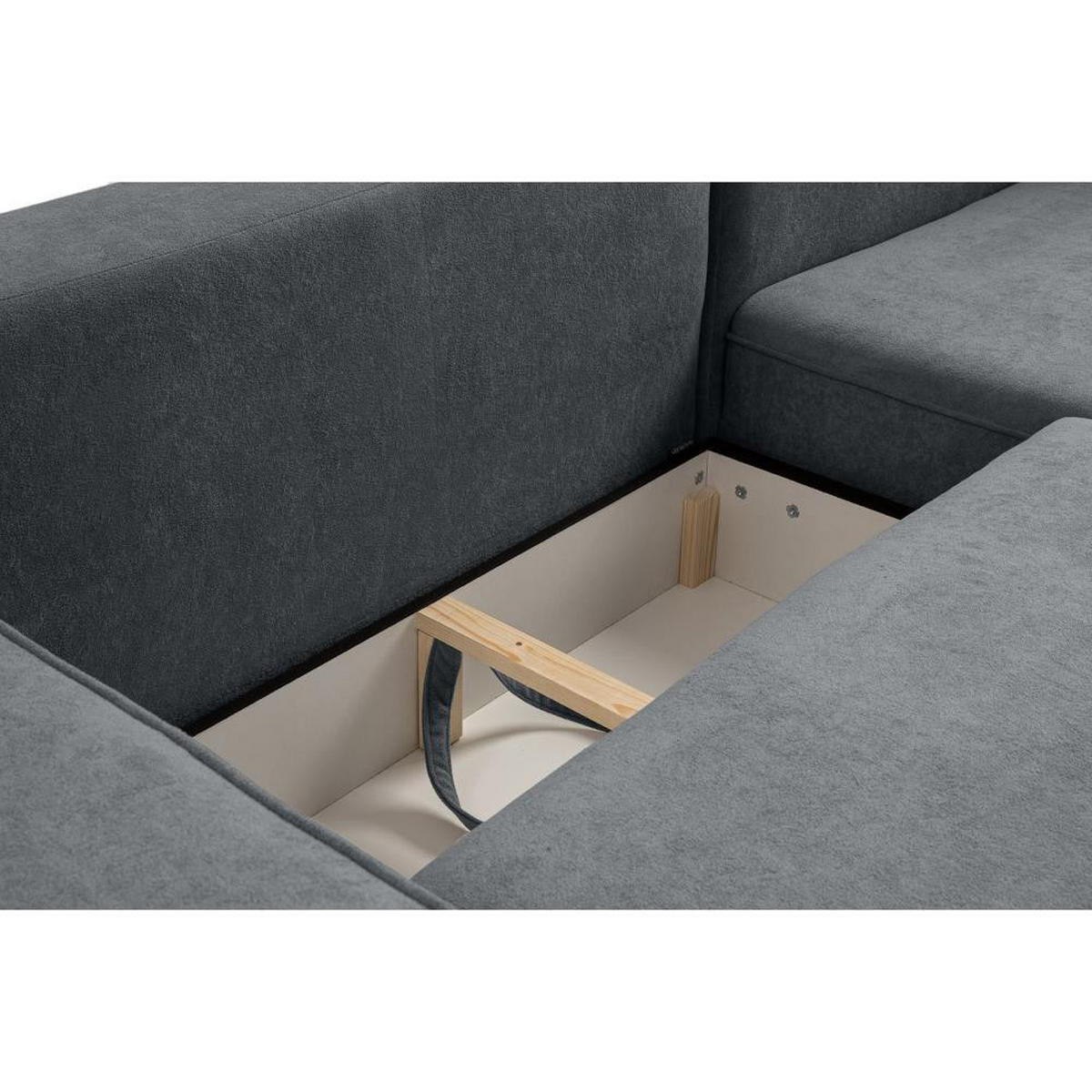 ECKSCHLAFSOFA Torre grau velours rechts - Grau, Textil (258/171cm) - Beautysofa