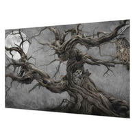 FOTOTAPETE 104x70 cm - Geheimnisvolle Eule - Grau, Textil (104/70cm) - Wallfluent