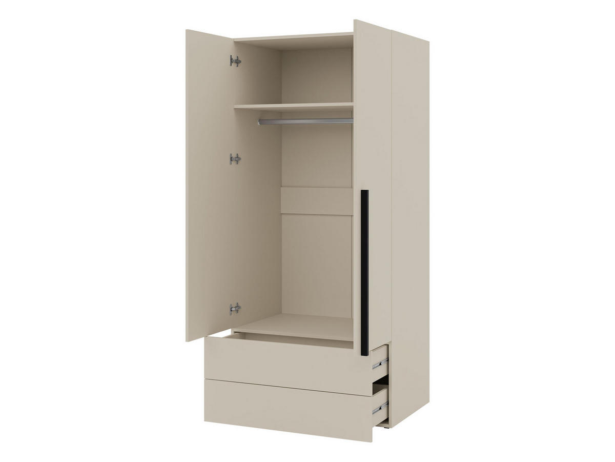KLEIDERSCHRANK Lorin 2D2S LO02 - Kaschmir, Holzwerkstoff (90/195/60cm) - MIRJAN24