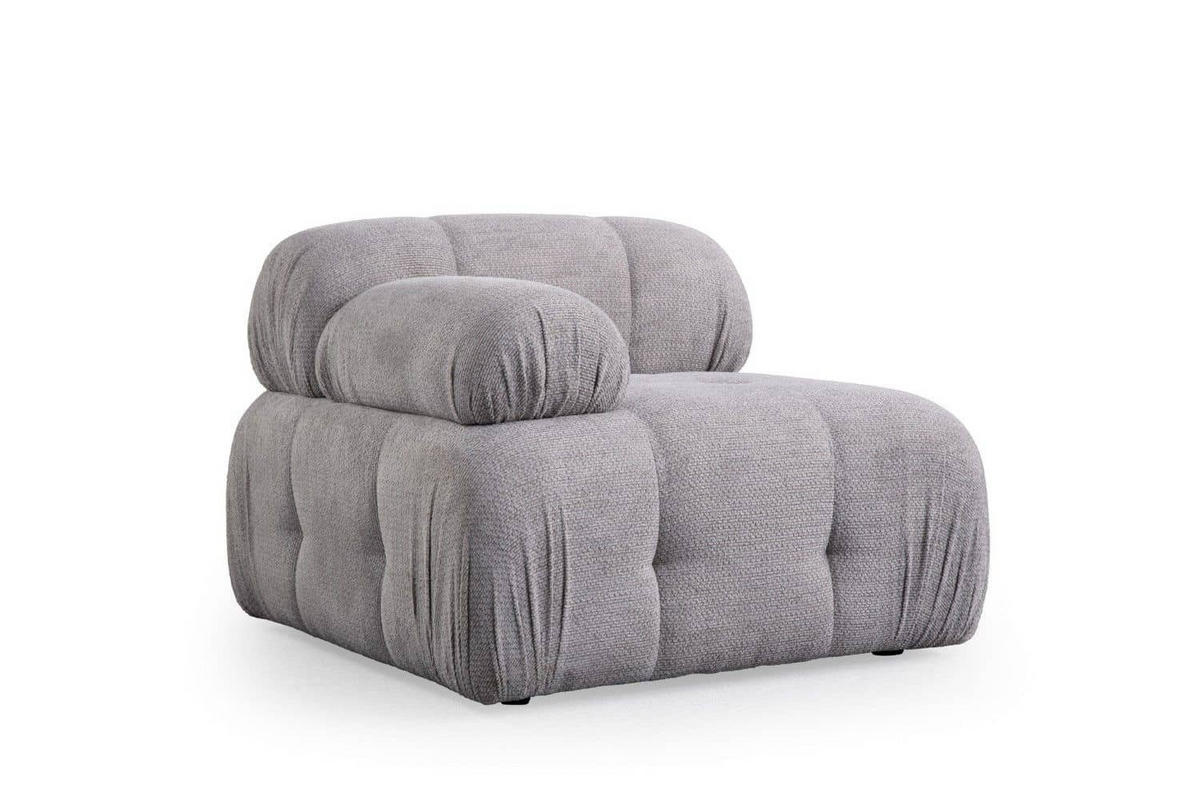 ECKSOFA inklusive Hocker - Hellgrau/Schwarz, Holz/Kunststoff (290/160cm) - myHomelando