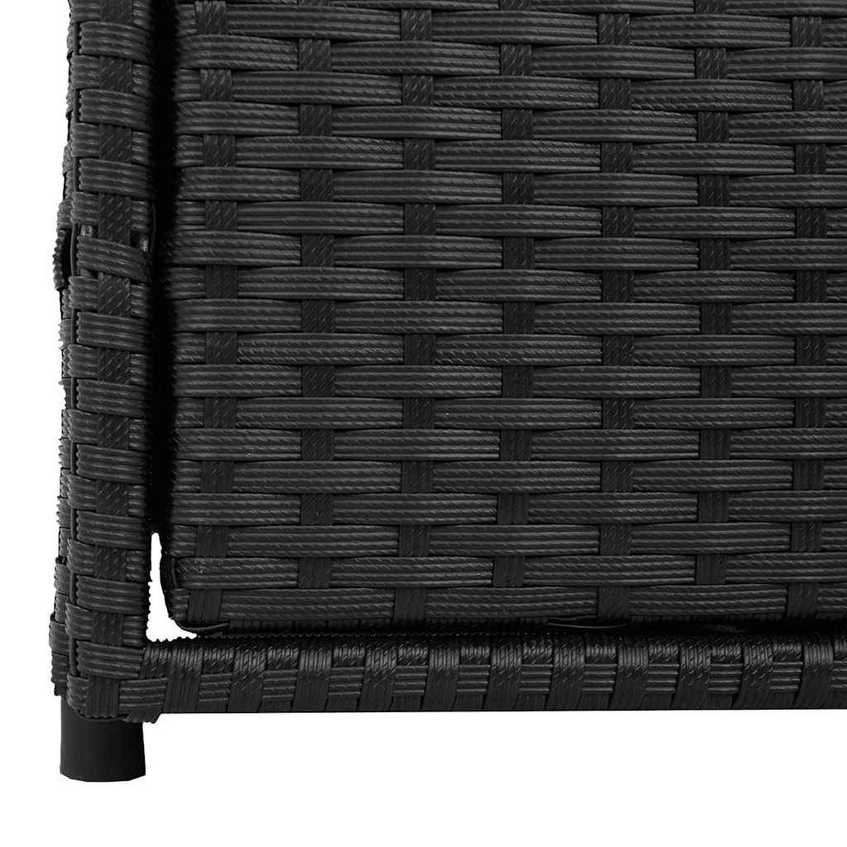 GARTENSCHRANK Schwarz 55/59/69 Cm Poly Rattan - Schwarz, Kunststoff (55/69/59cm) - vidaXL