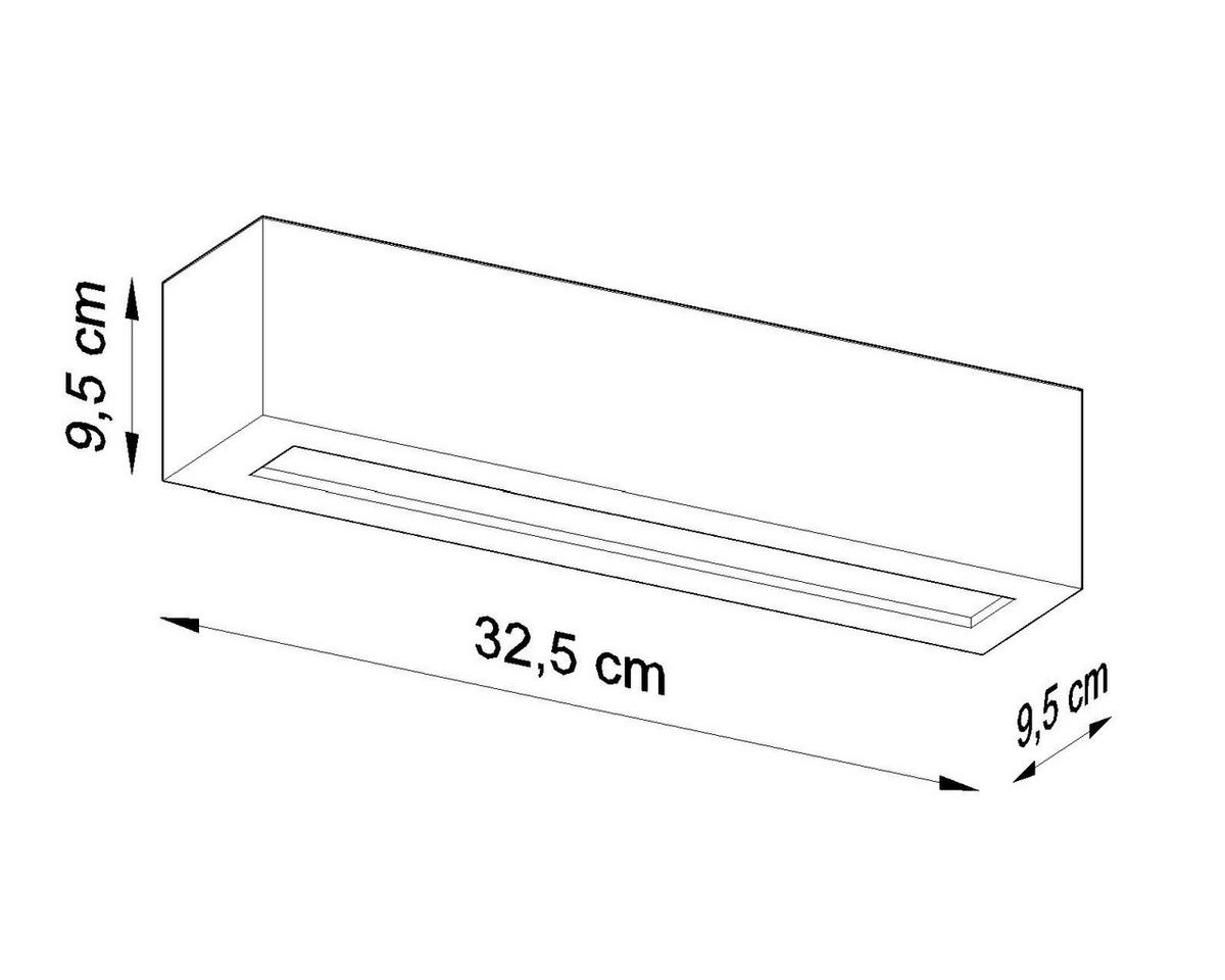 WANDLEUCHTE Keramik Grau Glas - Grau, Glas (32/10/10cm) - Sollux Lighting