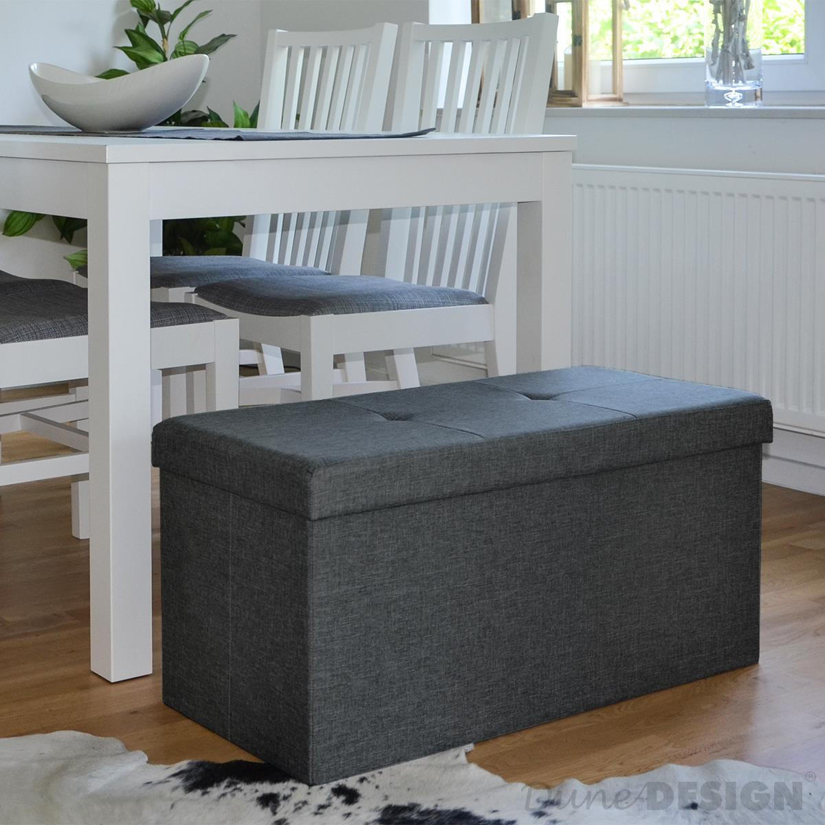 SITZBANK Faltbar, 76/38/38 cm, mit Trennwand, 80 Liter, Dunkelgrau - Grau, Kunststoff (38/38/76cm) - Dunedesign