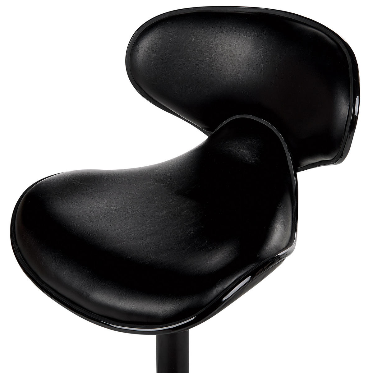 BARHOCKER 2er-Set Kunstleder schwarz höhenverstellbar Conway - Schwarz, Kunststoff (46/87/50cm) - Beliani