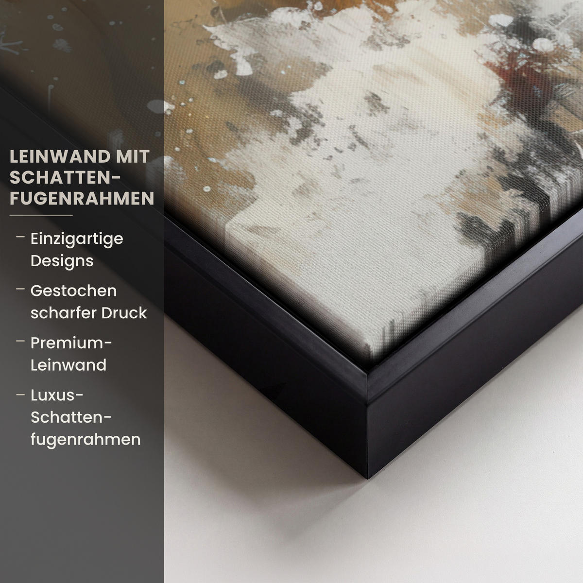 LEINWAND Bilder mit Rahmen - Schneemann - Winter - Schnee - Beige - 70x50 - Weiß, Textil (70/50cm) - MuchoWow