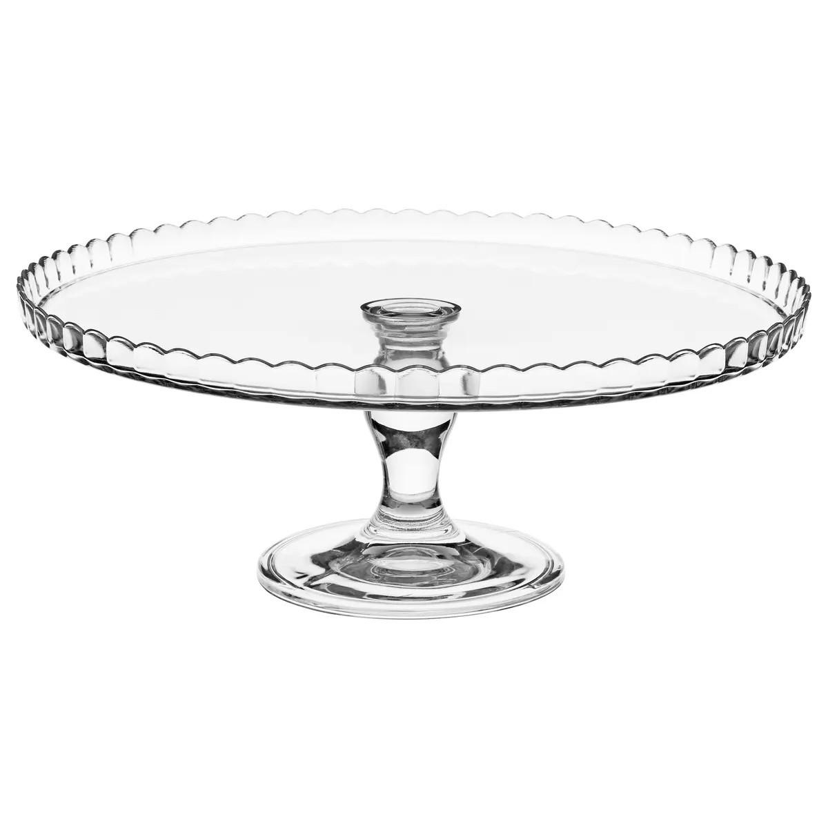 TORTENPLATTE mit Fuß und Haube Transparent 32/32/26 cm - Transparent, Glas (32/26cm) - Pasabahce