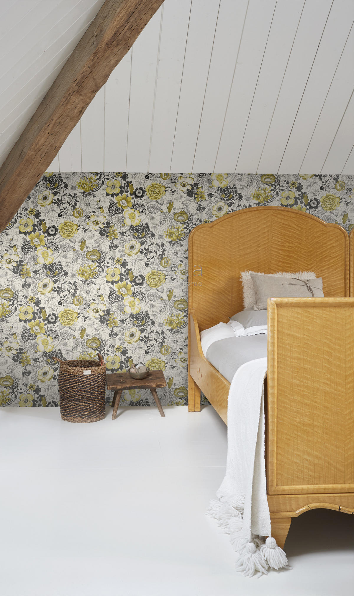 TAPETE Blumen 53 cm x 10.05 m - Gelb, Papier (53/1000cm) - ESTAhome