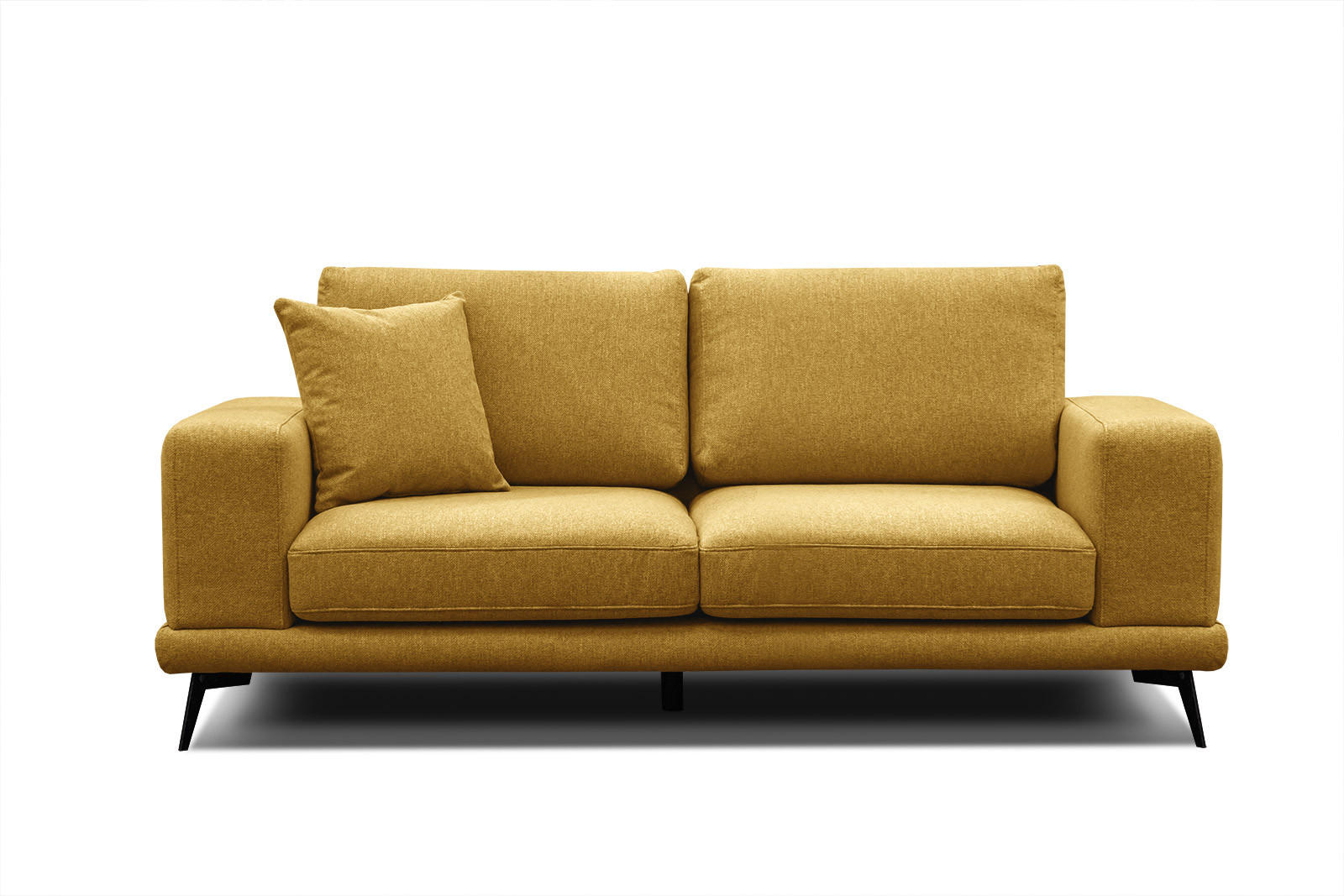 SOFA MEDIOLANE 2,5-Sitzer, dunkelgelb - Dunkelgelb, Holzwerkstoff/Textil (203/87/96cm) - Courtois Laville