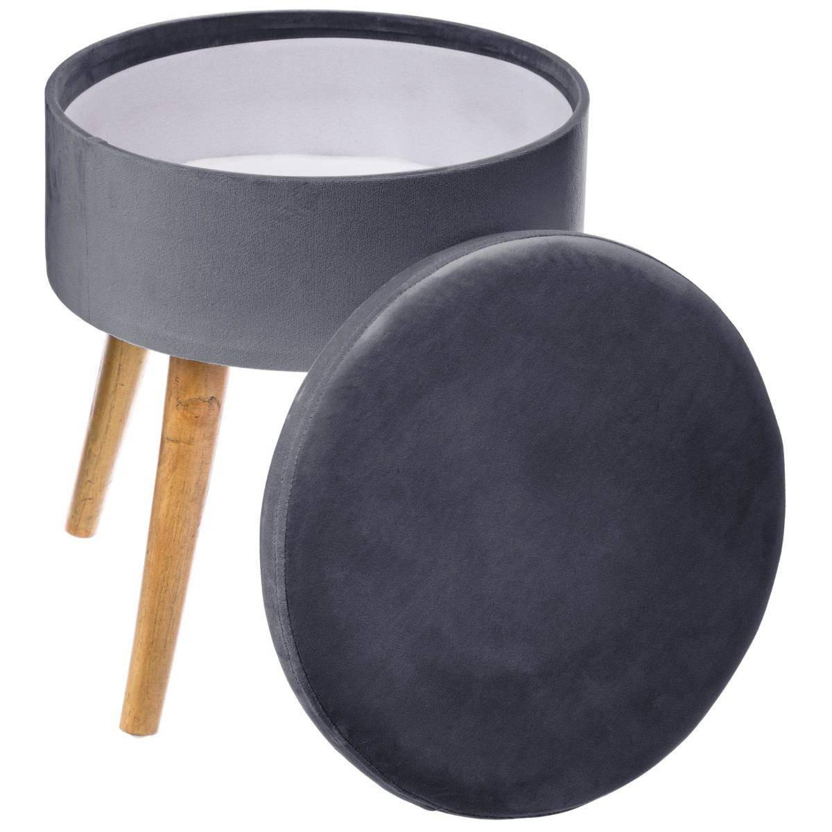 SAMTHOCKER mit Stauraum Tess 36/36/44 cm - Anthrazit, Textil (36/44/36cm) - Atmosphera Createur d´interieur