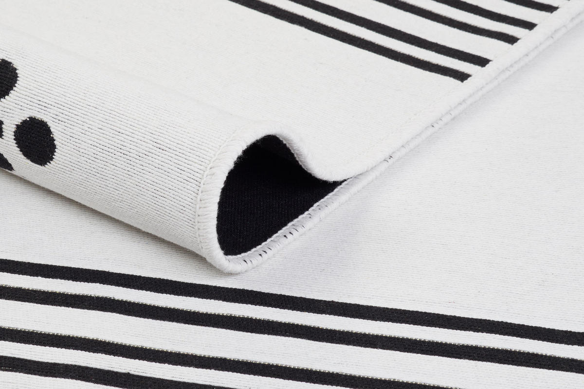 TEPPICH AZTECA Schwarz Weiß 120/170 cm - Schwarz/Weiß, Naturmaterialien (120/170cm) - Tapiso