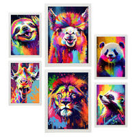 POSTER Set Mit 6 Dumme Tiere Im Hochformat Lebhafte Aquarell Stil Illustrationen Von Lächelnde Tiere Innenarchitektur A3 & A4 Weißer Rahmen - Weiß, Papier (29/3cm) - Nacnic
